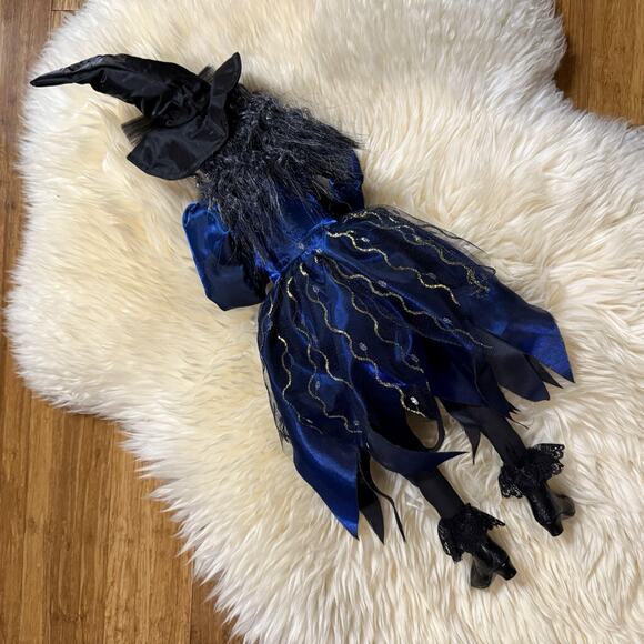 Broomstick Blvd. Halloween Shelf Sitting Witch Magic Skull Scepter Blue Black - Picture 8 of 16